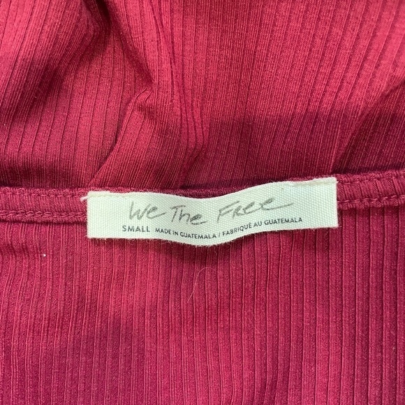 We The Free Red Night Lily Womens Ribbed Square Neck Cropped - Picture 7 of 8